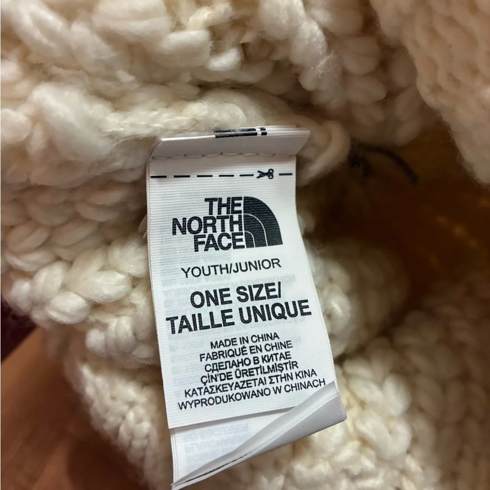 The North Face Beanie with Gray Pom Youth/junior